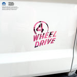 4 Wheel Drive Decal Pink Sunset - Fits All Jeeps - Tiny Wrapz