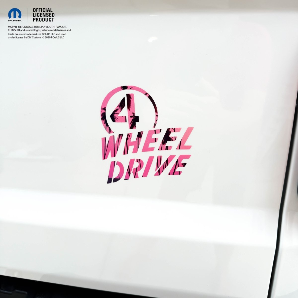 4 Wheel Drive Decal Pink Sunset - Fits All Jeeps - Tiny Wrapz