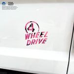 4 Wheel Drive Decal Pink Sunset - Fits All Jeeps - Tiny Wrapz