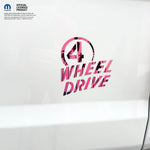 4 Wheel Drive Decal Pink Sunset - Fits All Jeeps - Tiny Wrapz