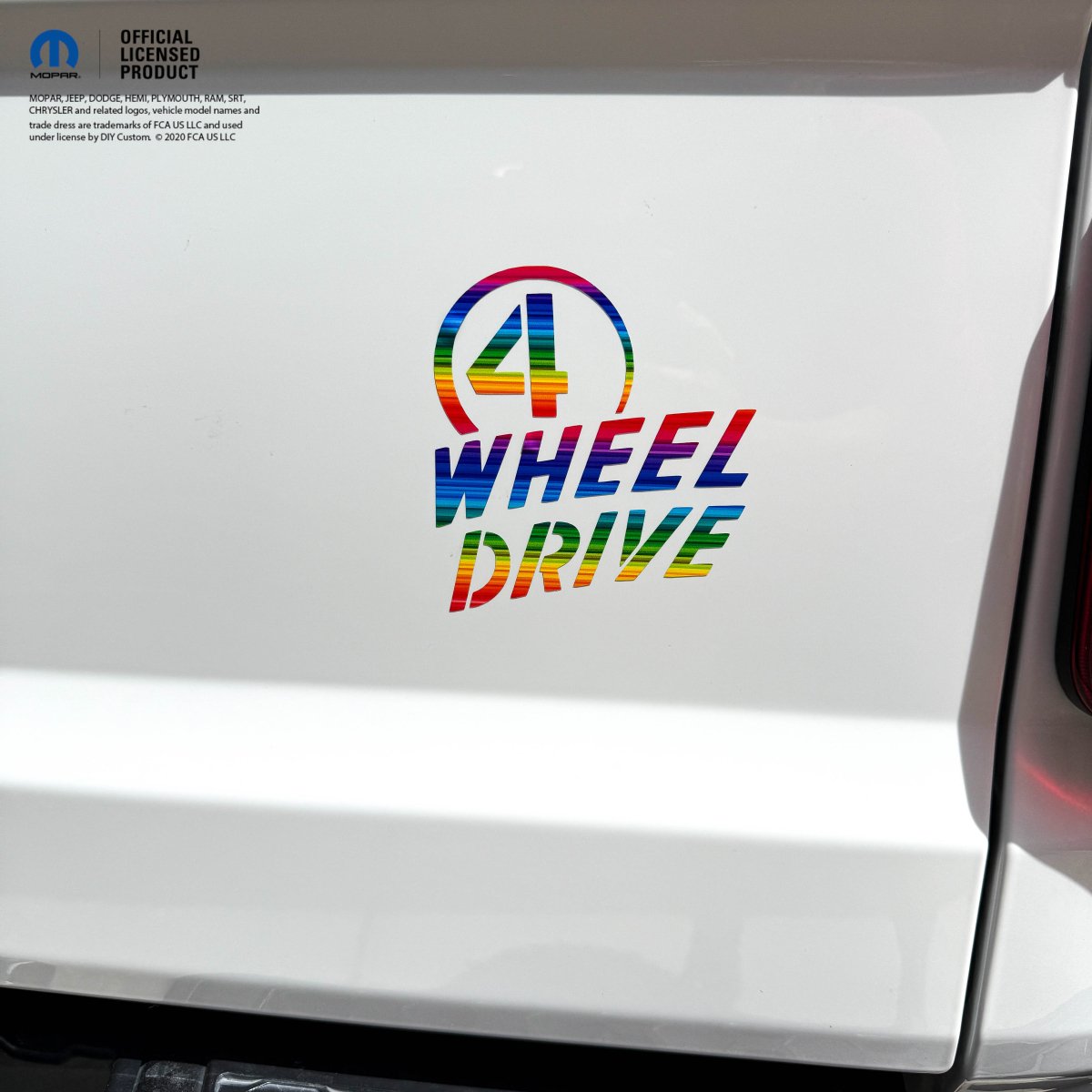 4 Wheel Drive Decal Rainbow Print - Fits All Jeeps - Tiny Wrapz