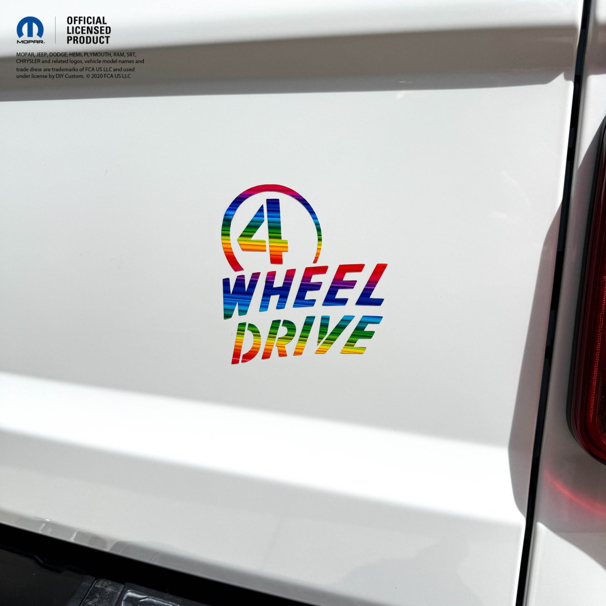 4 Wheel Drive Decal Rainbow Print - Fits All Jeeps - Tiny Wrapz