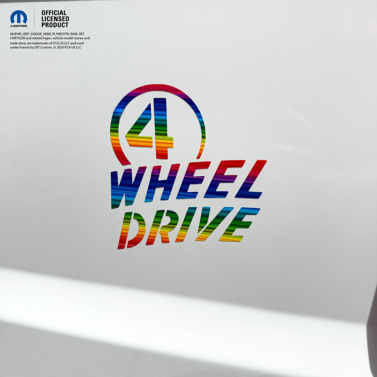 4 Wheel Drive Decal Rainbow Print - Fits All Jeeps - Tiny Wrapz