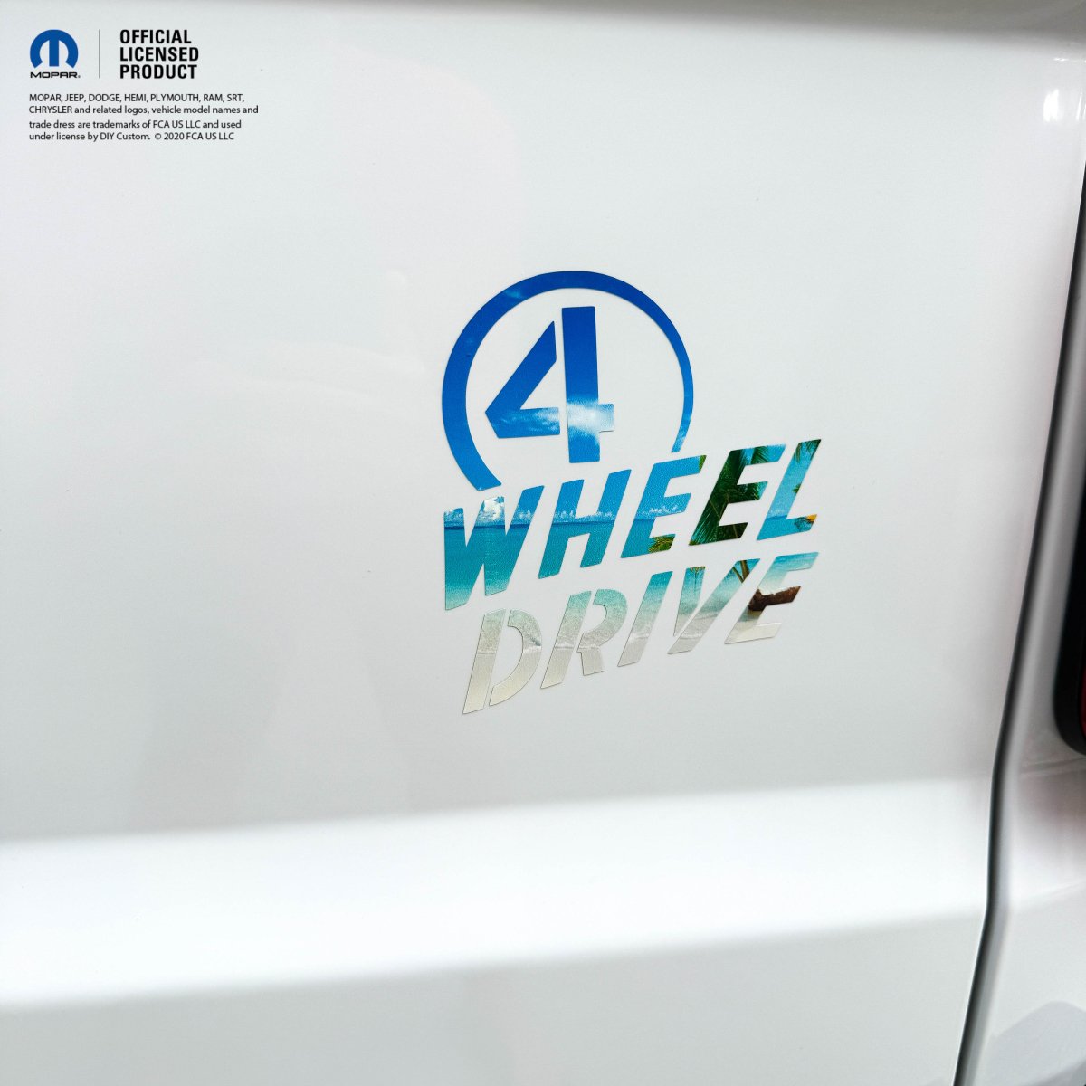4 Wheel Drive Decal The Beach - Fits All Jeeps - Tiny Wrapz