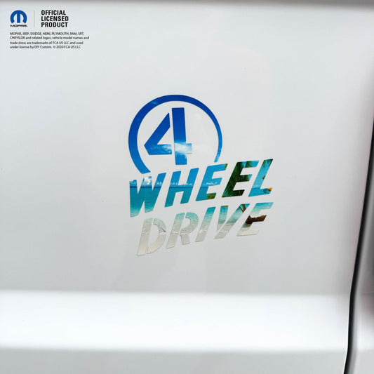 4 Wheel Drive Decal The Beach - Fits All Jeeps - Tiny Wrapz