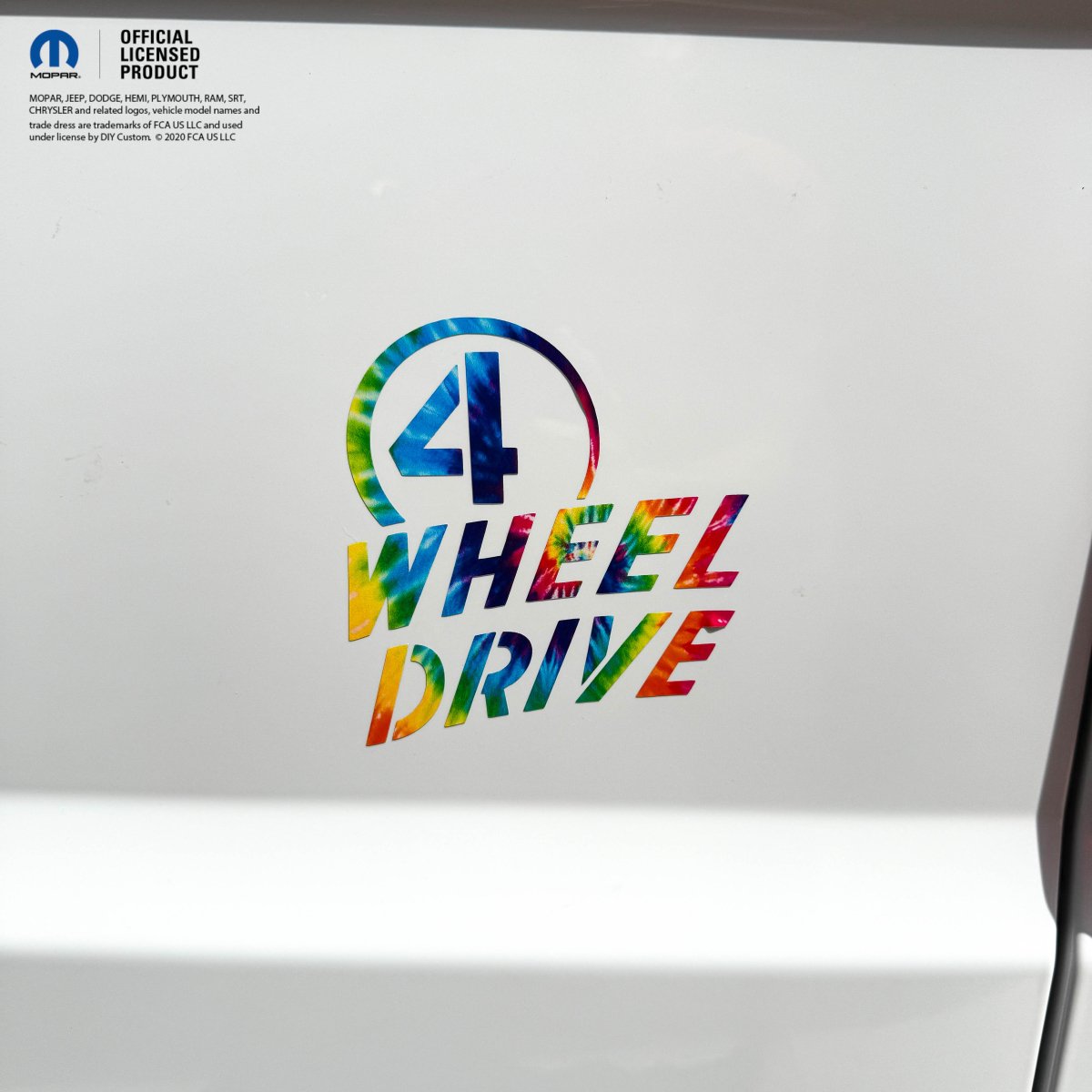 4 Wheel Drive Decal - Tie Dye - Fits All Jeeps - Tiny Wrapz