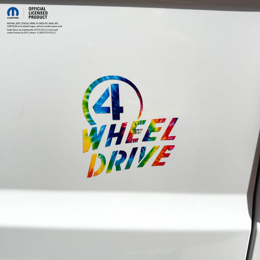 4 Wheel Drive Decal - Tie Dye - Fits All Jeeps - Tiny Wrapz