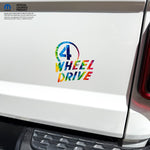 4 Wheel Drive Decal - Tie Dye - Fits All Jeeps - Tiny Wrapz