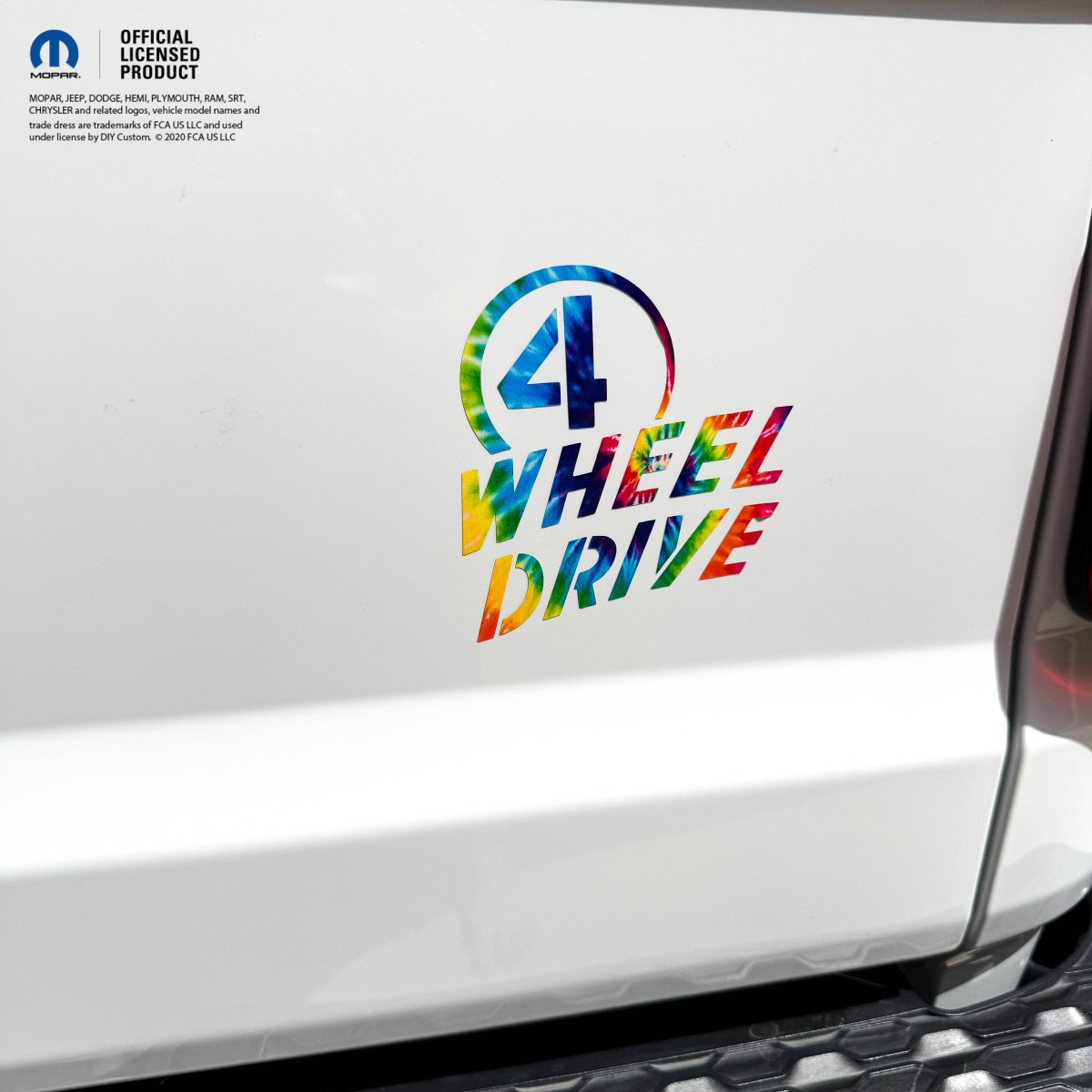 4 Wheel Drive Decal - Tie Dye - Fits All Jeeps - Tiny Wrapz