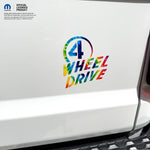 4 Wheel Drive Decal - Tie Dye - Fits All Jeeps - Tiny Wrapz