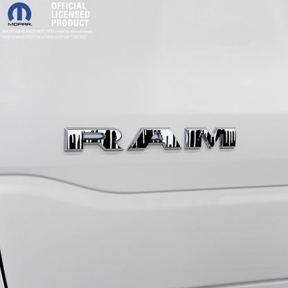 RAM Door x2 Emblem Overlay Decals DRIPPING WHITE Fits 2019-2026 RAM Trucks