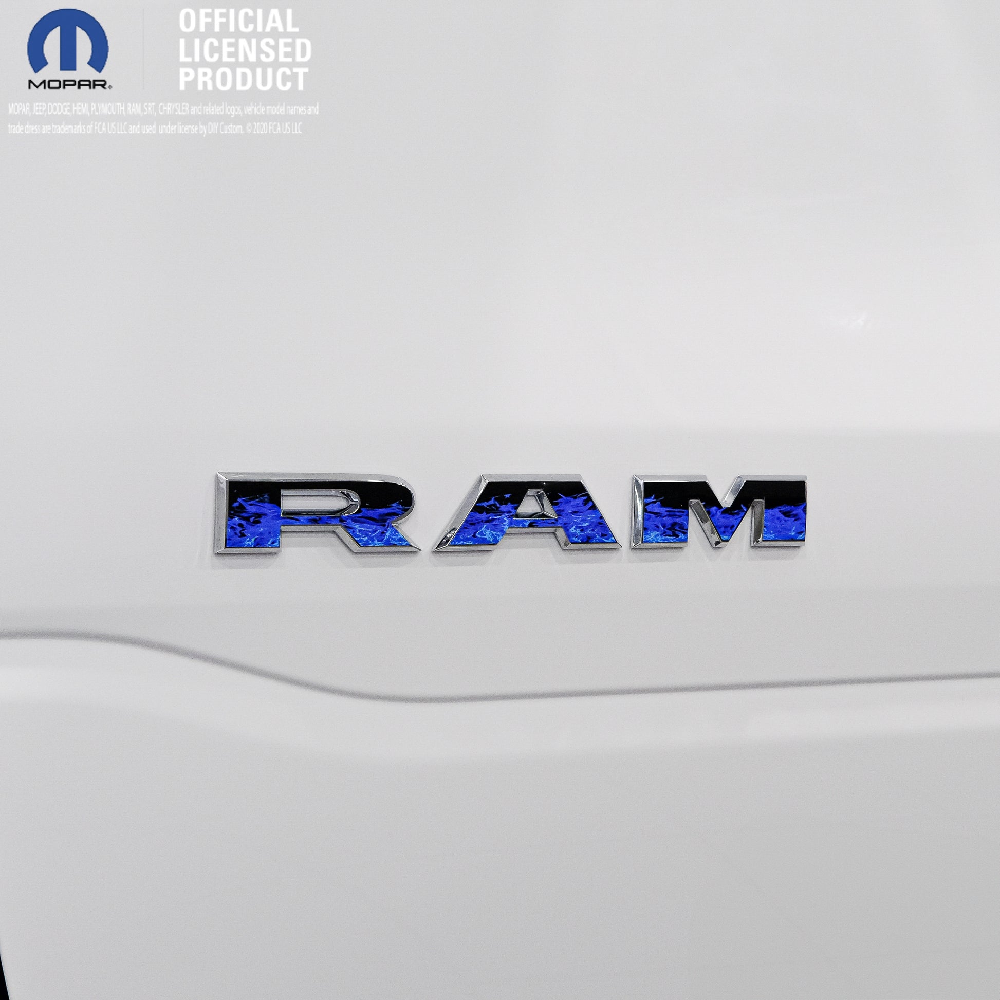 5th Gen RAM Door Blue Flames