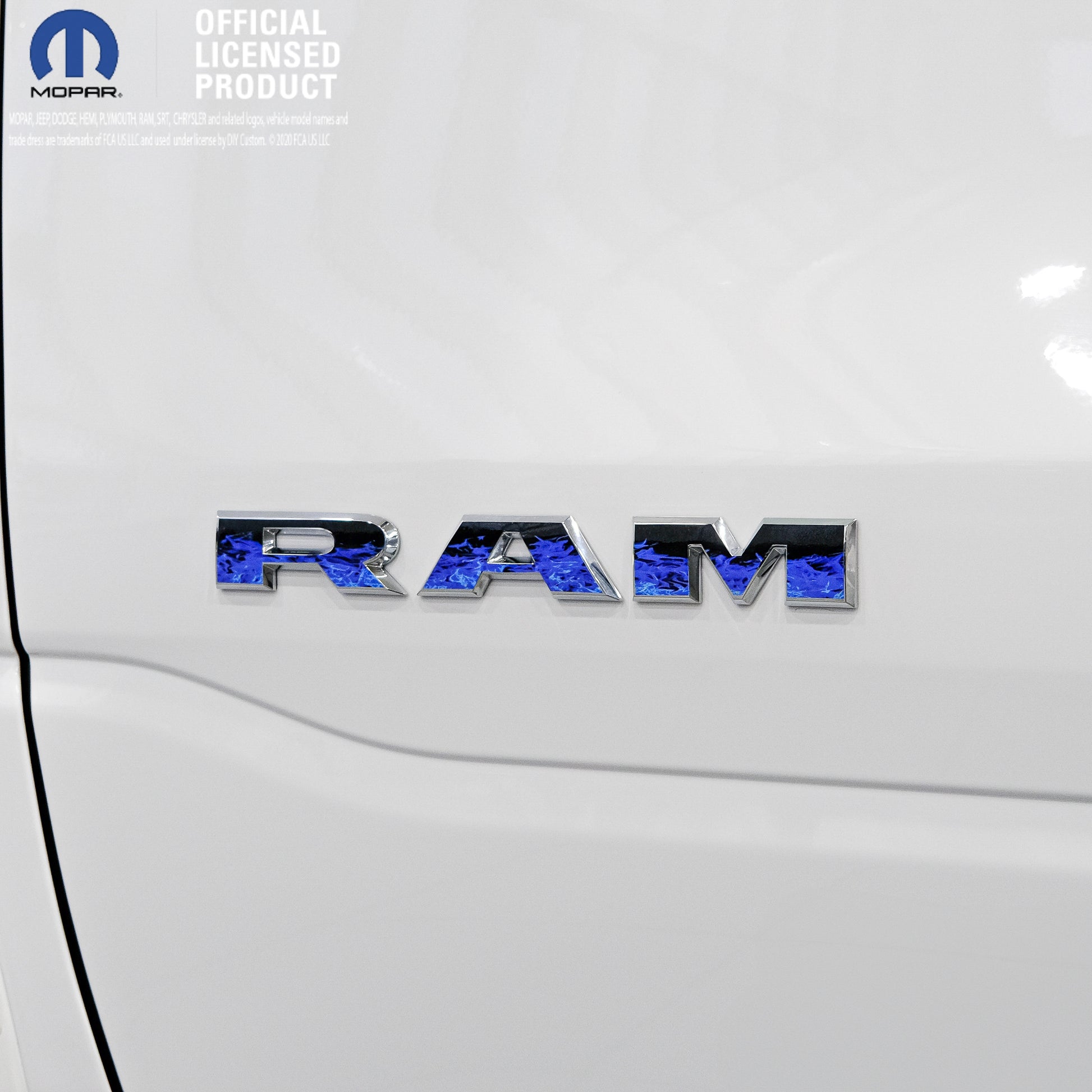 5th Gen RAM Door Blue Flames