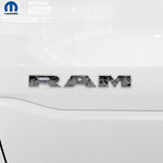 RAM Door x2 Emblem Overlay Decals L&R GRAYSCALE FIRE FLAMES Fits 2019-2026 RAM Trucks - Tiny Wrapz