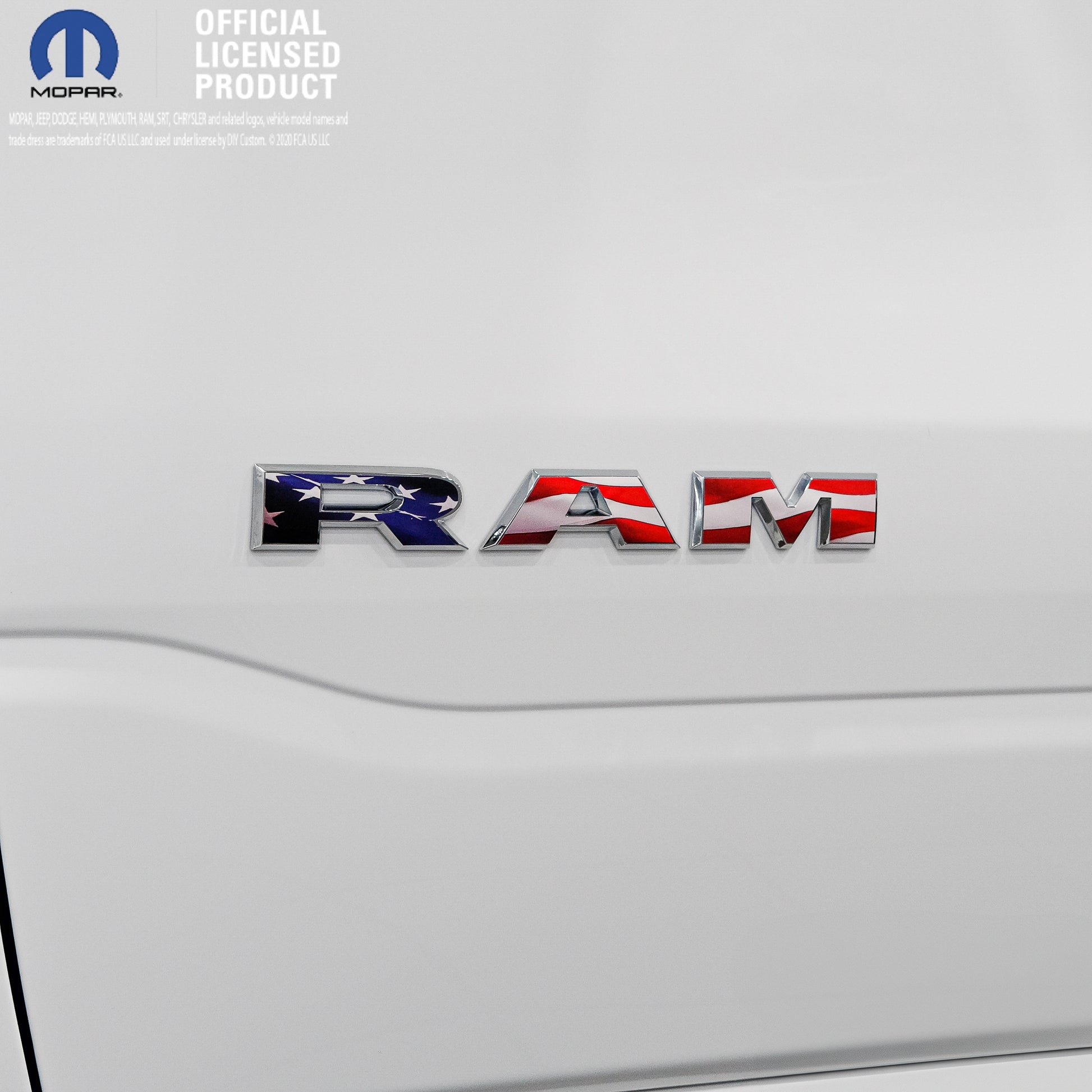 5th Gen RAM Door Red White Blue Waving American Flag