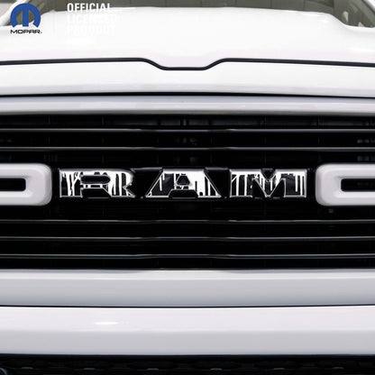 RAM Grill Emblem Overlay Decals DRIPPING WHITE Fits 2009-2026 1500-5500
