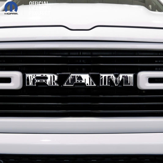 RAM Grill Emblem Overlay Decals DRIPPING WHITE Fits 2009-2026 1500-5500