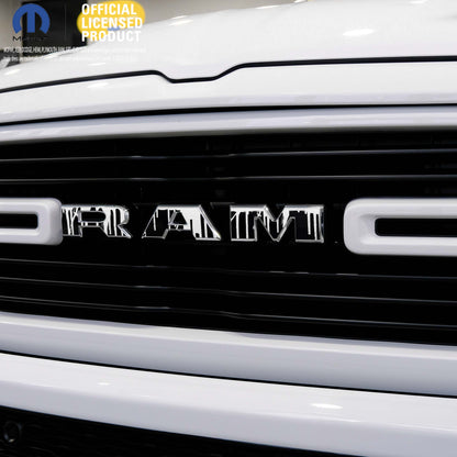 RAM Grill Emblem Overlay Decals DRIPPING WHITE Fits 2009-2026 1500-5500
