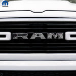 RAM Grill Emblem Overlay Decals GRAYSCALE FIRE FLAMES Fits 2009-2026 1500-5500 - Tiny Wrapz