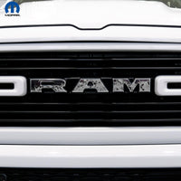RAM Grill Emblem Overlay Decals GRAYSCALE FIRE FLAMES Fits 2009-2026 1500-5500 - Tiny Wrapz