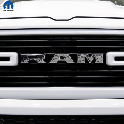 RAM Grill Emblem Overlay Decals GRAYSCALE FIRE FLAMES Fits 2009-2025 1500-5500