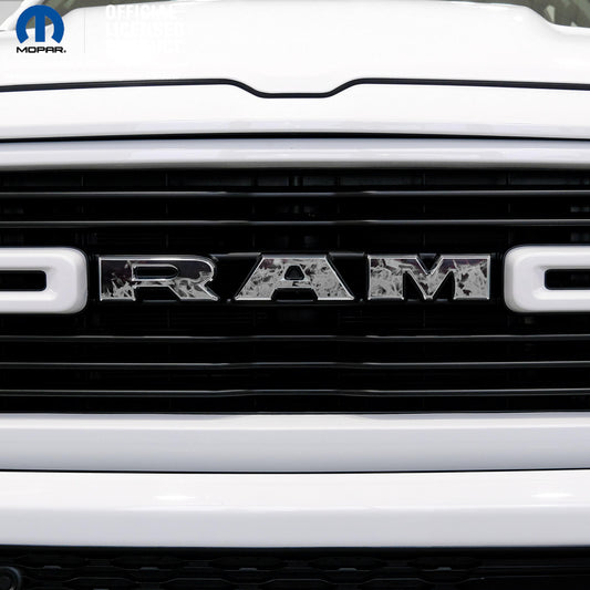 RAM Grill Emblem Overlay Decals GRAYSCALE FIRE FLAMES Fits 2009-2025 1500-5500
