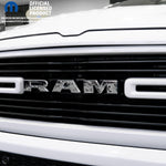 RAM Grill Emblem Overlay Decals GRAYSCALE FIRE FLAMES Fits 2009-2026 1500-5500 - Tiny Wrapz