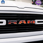 RAM Grill Emblem Overlay Decals REAL FIRE FLAMES Fits 2009-2026 1500-5500 - Tiny Wrapz