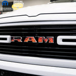 RAM Grill Emblem Overlay Decals REAL FIRE FLAMES Fits 2009-2026 1500-5500 - Tiny Wrapz