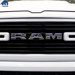 RAM Grill Emblem Overlay Decals THIN BLUE LINE FLAG Fits 2009-2026 1500-5500 - Tiny Wrapz