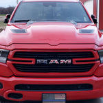 RAM Grill Emblem Overlay Decals WAVING AMERICAN FLAG Fits 2009-2026 1500-5500 - Tiny Wrapz