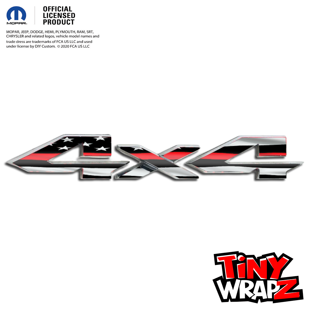 RAM 4x4 Emblem Overlay Decals Thin Red Line American Flag Fits 2009-2027 1500-5500