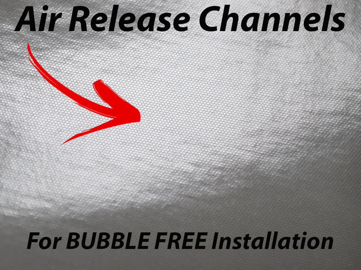 Air release channels are found on the back of the vinyl to ensure a bubble free installation