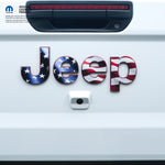 Jeep Emblem Overlay Decals- Gladiator Tailgate Emblem - American Flag - Tiny Wrapz