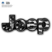 Jeep Emblem Overlay Decals - Grayscale American Flag - Tiny Wrapz