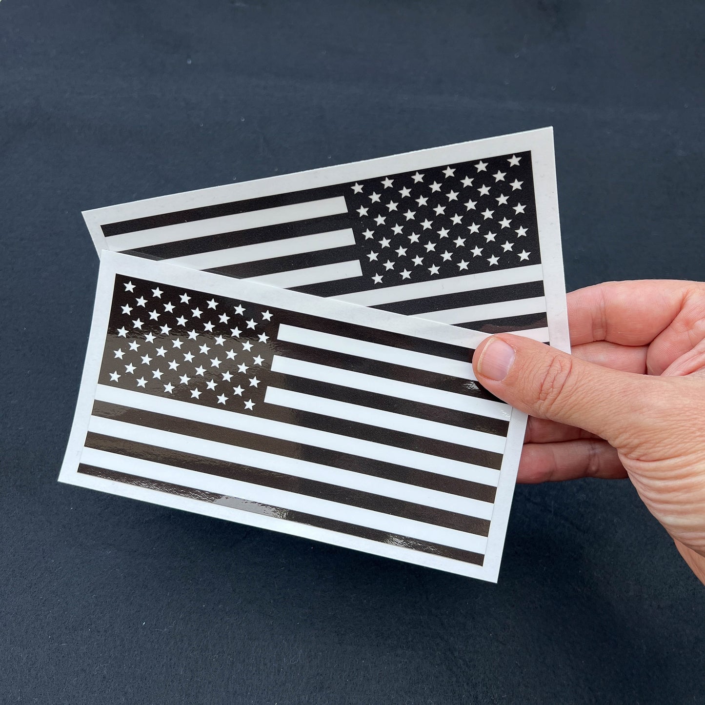 Black & White American Flag Decals (Pair)