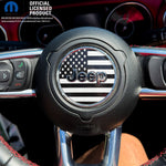 Jeep Wrangler JK Steering Wheel Circle Black & White American Flag Vinyl Decal Sticker 2007-2017 - Tiny Wrapz