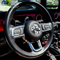 Jeep Wrangler JK Steering Wheel Circle Black Cow Print Vinyl Decal Sticker 2007-2017 - Tiny Wrapz