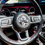 Jeep Wrangler JK Steering Wheel Circle Black Cow Print Vinyl Decal Sticker 2007-2017 - Tiny Wrapz