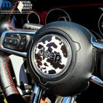 Jeep Wrangler JK Steering Wheel Circle Black Cow Print Vinyl Decal Sticker 2007-2017 - Tiny Wrapz