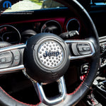 Jeep Wrangler JK Steering Wheel Circle Black & White Dog Paws Vinyl Decal Sticker 2007-2017 - Tiny Wrapz