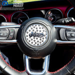 Jeep Wrangler JK Steering Wheel Circle Black & White Dog Paws Vinyl Decal Sticker 2007-2017 - Tiny Wrapz