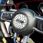 Jeep Wrangler JK Steering Wheel Circle Black & White Dog Paws Vinyl Decal Sticker 2007-2017 - Tiny Wrapz