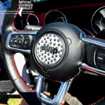 Jeep Wrangler JK Steering Wheel Circle Black & White Dog Paws Vinyl Decal Sticker 2007-2017 - Tiny Wrapz