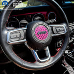 Jeep Wrangler JK Steering Wheel Circle Black and Pink Dog Paws Vinyl Decal Sticker 2007-2017 - Tiny Wrapz