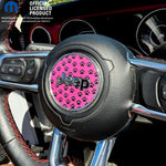 Jeep Wrangler JK Steering Wheel Circle Black and Pink Dog Paws Vinyl Decal Sticker 2007-2017 - Tiny Wrapz