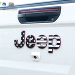 Jeep Emblem Overlay Decals - Basic Black & White American Flag