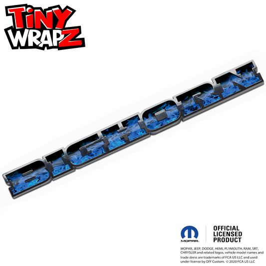 RAM Bighorn Emblem Overlay Decals Blue Flames Fits 2019-2026