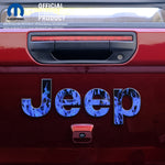 Jeep Emblem Overlay Decals - Blue Flames