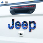 Jeep Emblem Overlay Decals - Blue Flames